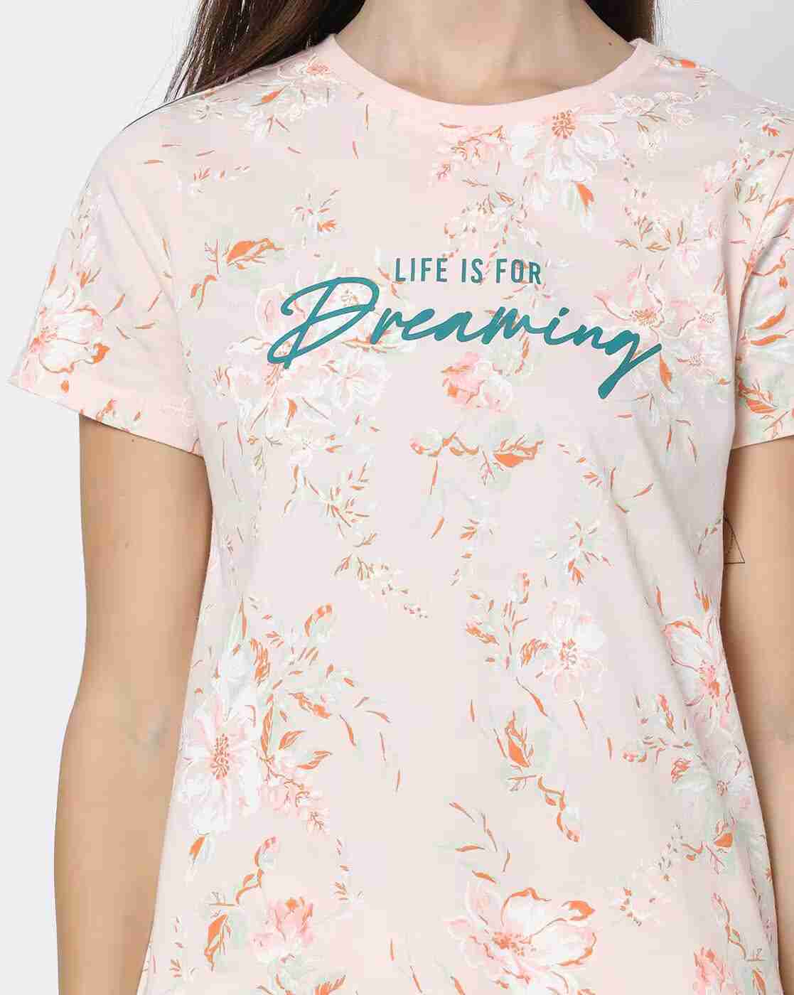 DNMX | Floral Print Slim Fit Crew-Neck T-Shirt|2