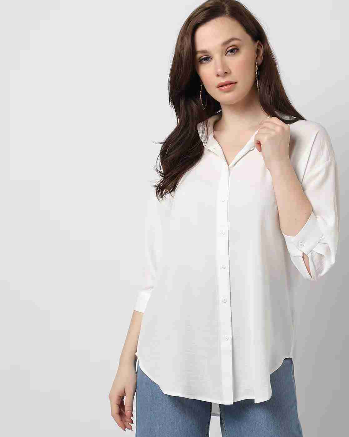 Shirt with Spread Collar