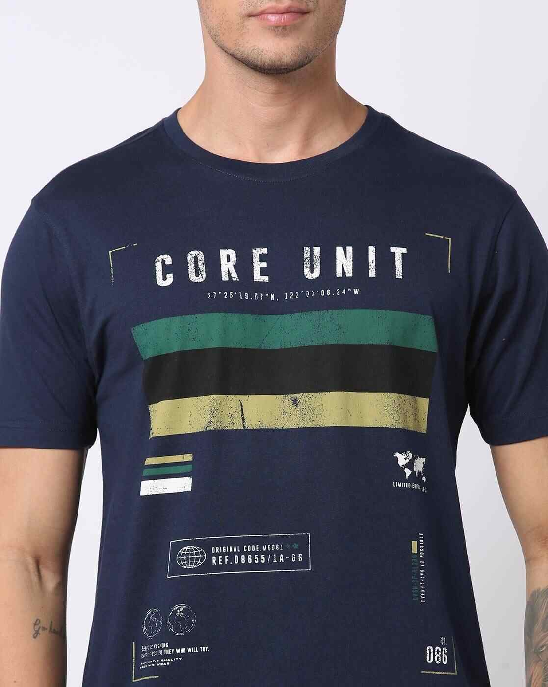 DNMX | Typographic Print Slim Fit Crew-Neck T-Shirt|2