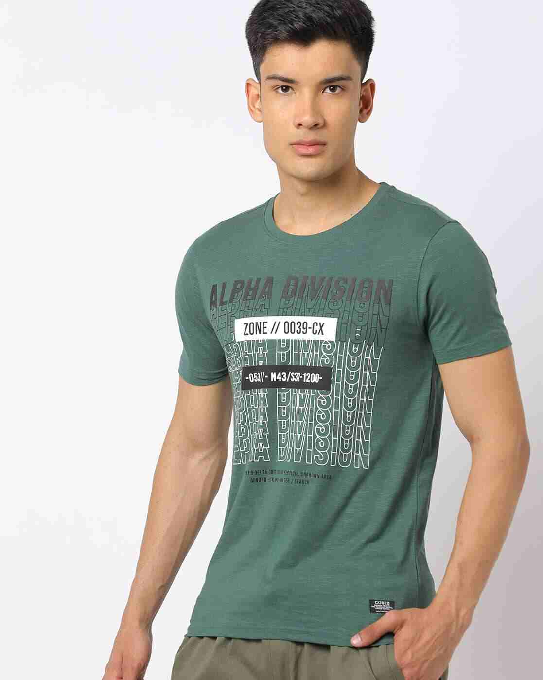 DNMX | Typographic Print Slim Fit Crew-Neck T-Shirt|0