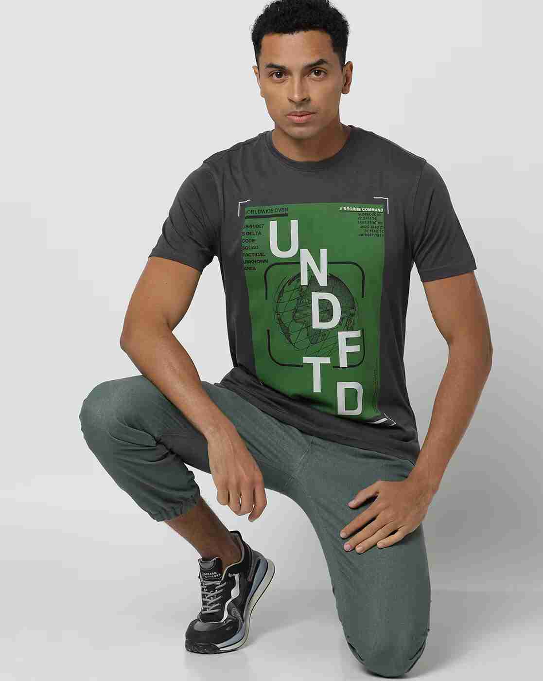 DNMX | Graphic Print Slim Fit Crew-Neck T-Shirt|0