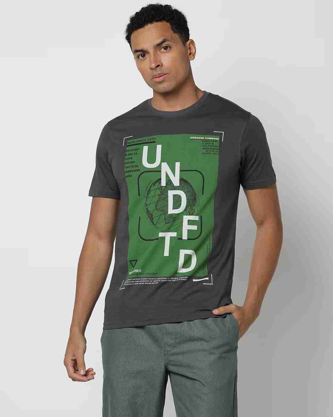 DNMX | Graphic Print Slim Fit Crew-Neck T-Shirt|1
