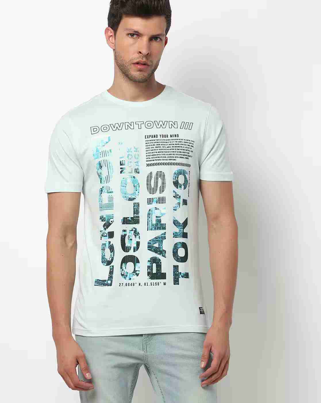 DNMX | Graphic Print Slim Fit Crew-Neck T-Shirt|0