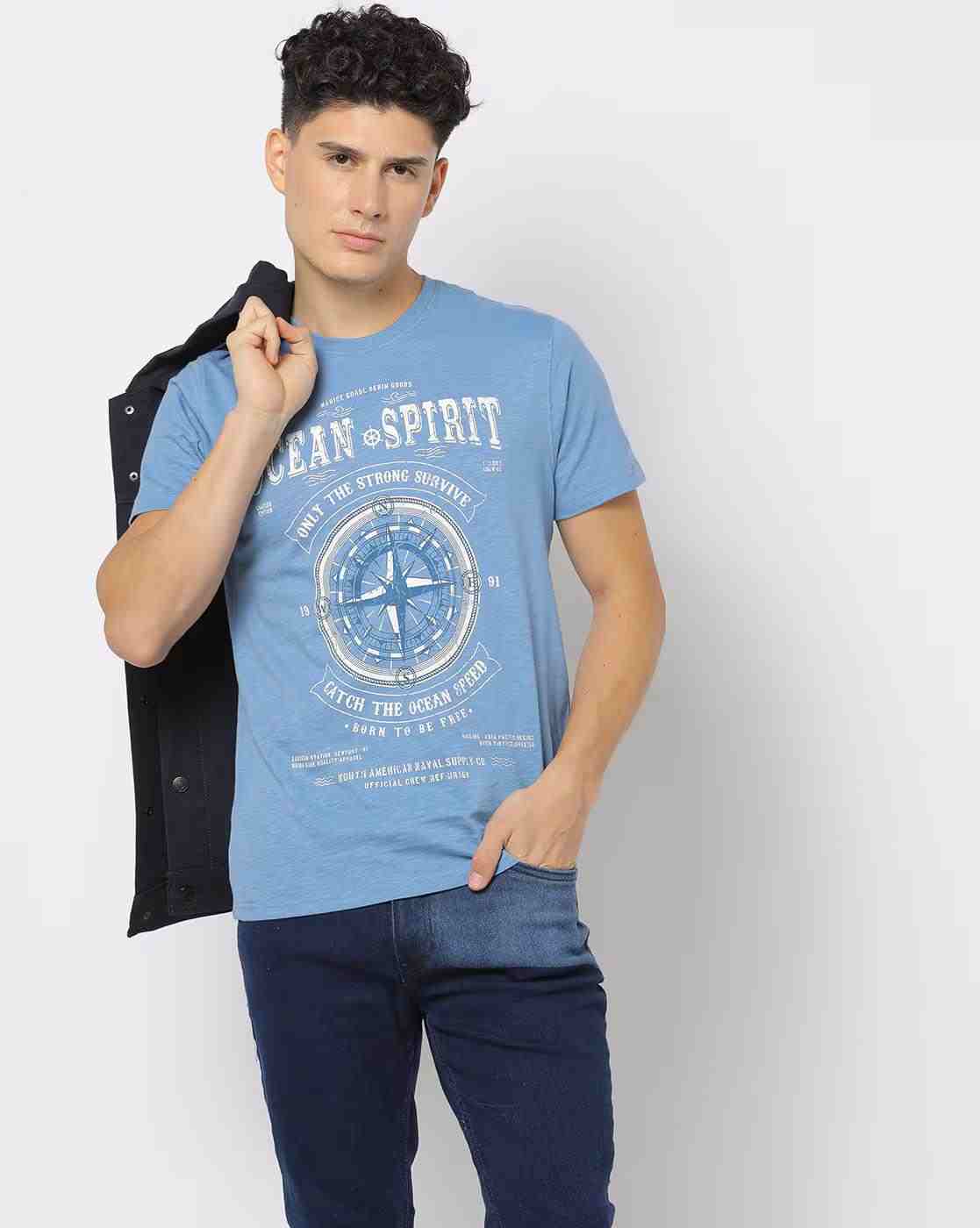 DNMX | Graphic Print Slim Fit Crew-Neck T-Shirt|0