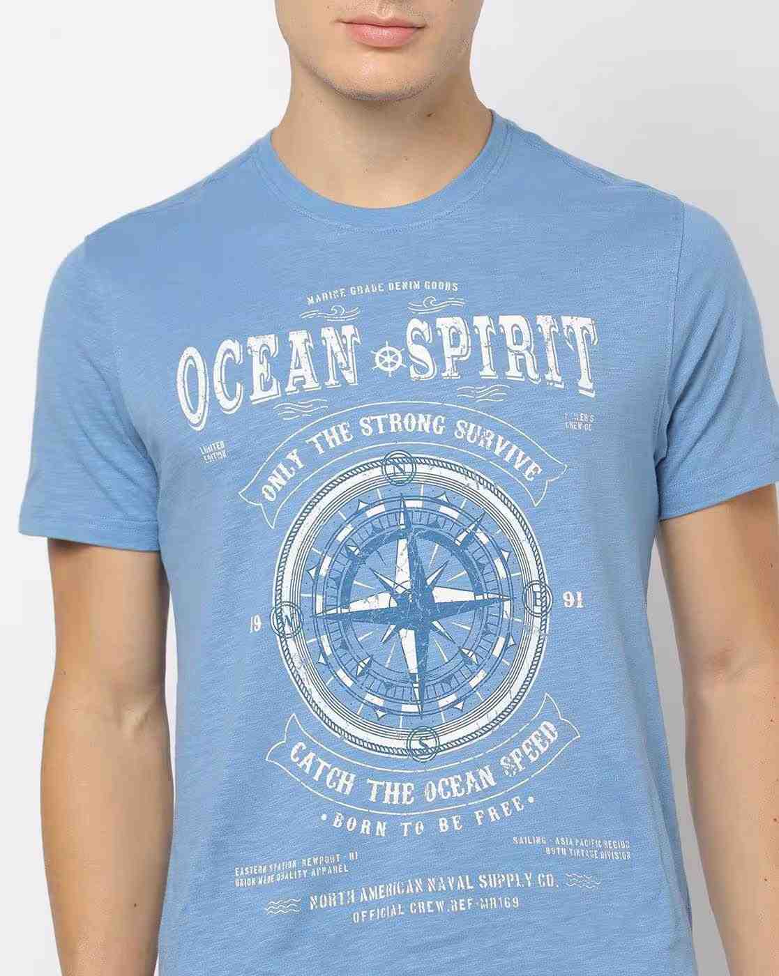 DNMX | Graphic Print Slim Fit Crew-Neck T-Shirt|2