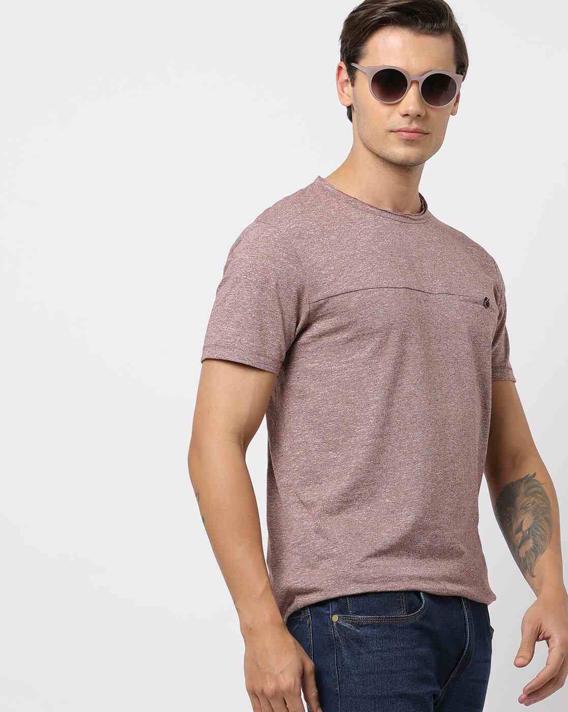 DNMX | Heathered Slim Fit Crew-Neck T-Shirt|0