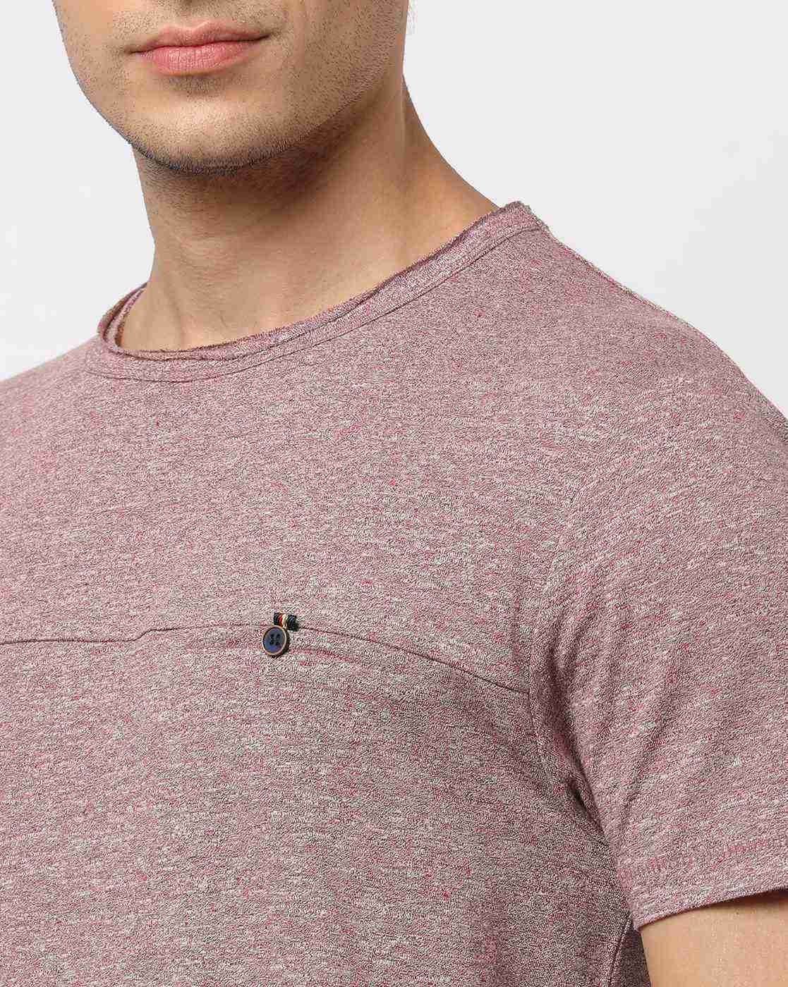 DNMX | Heathered Slim Fit Crew-Neck T-Shirt|2