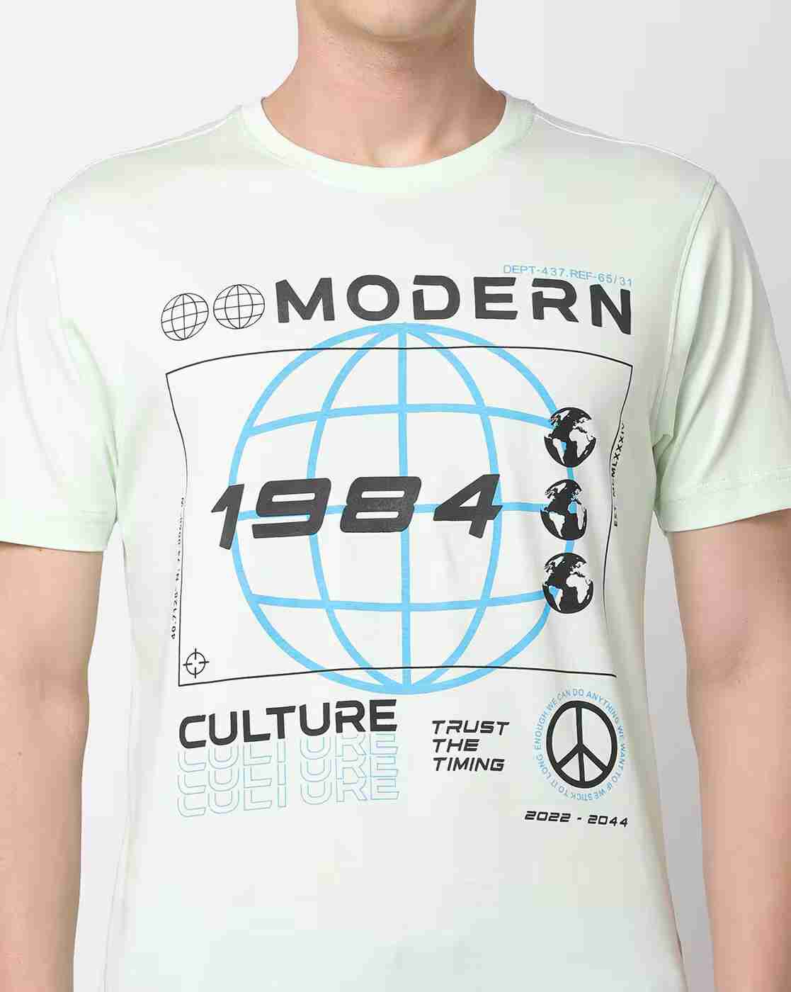 DNMX | Graphic Print Slim Fit Crew-Neck T-Shirt|2