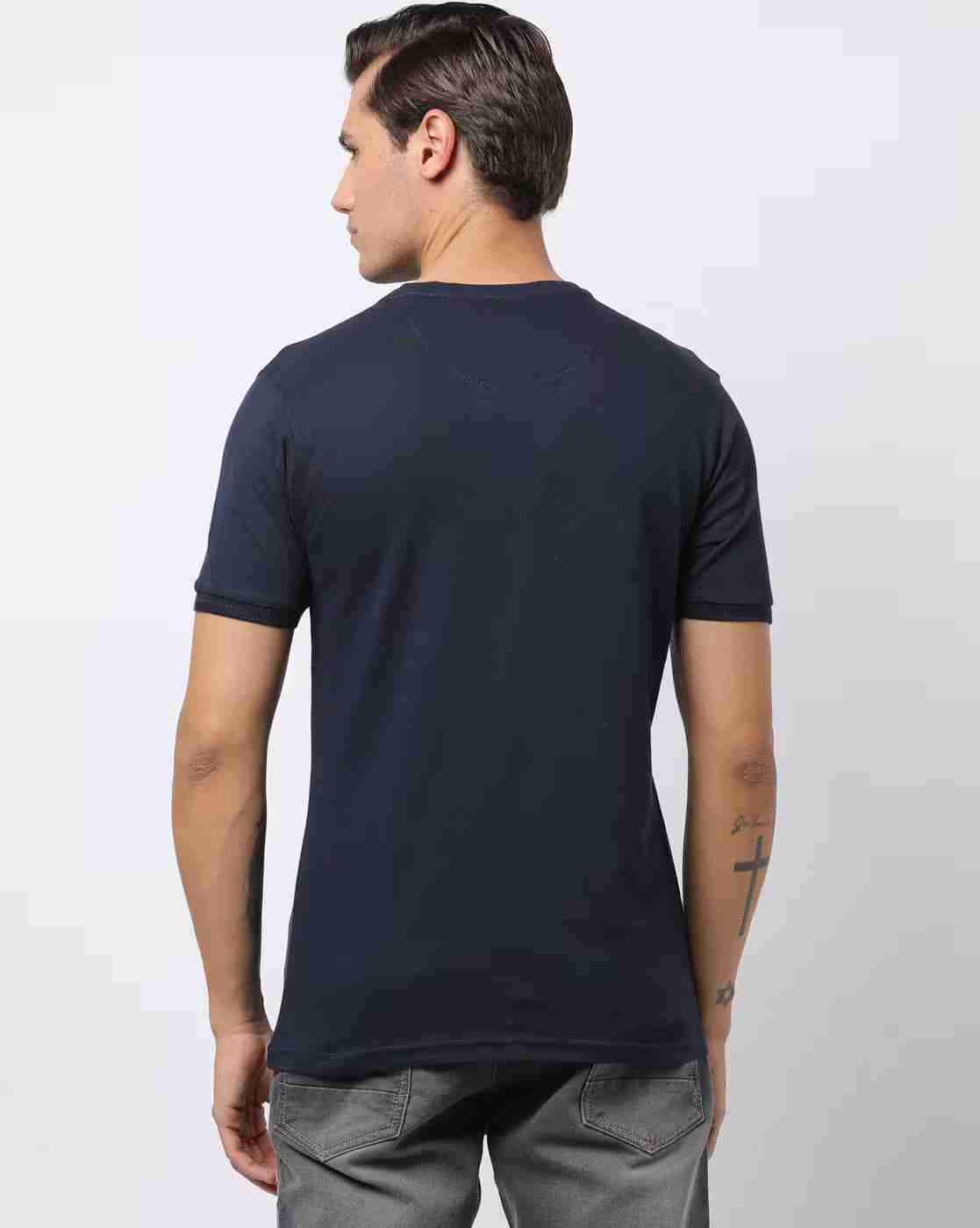 DNMX | Slim Fit Cotton Henley T-Shirt|1