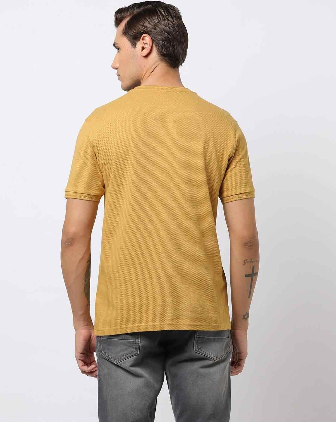 DNMX | Slim Fit Cotton Henley T-Shirt|1