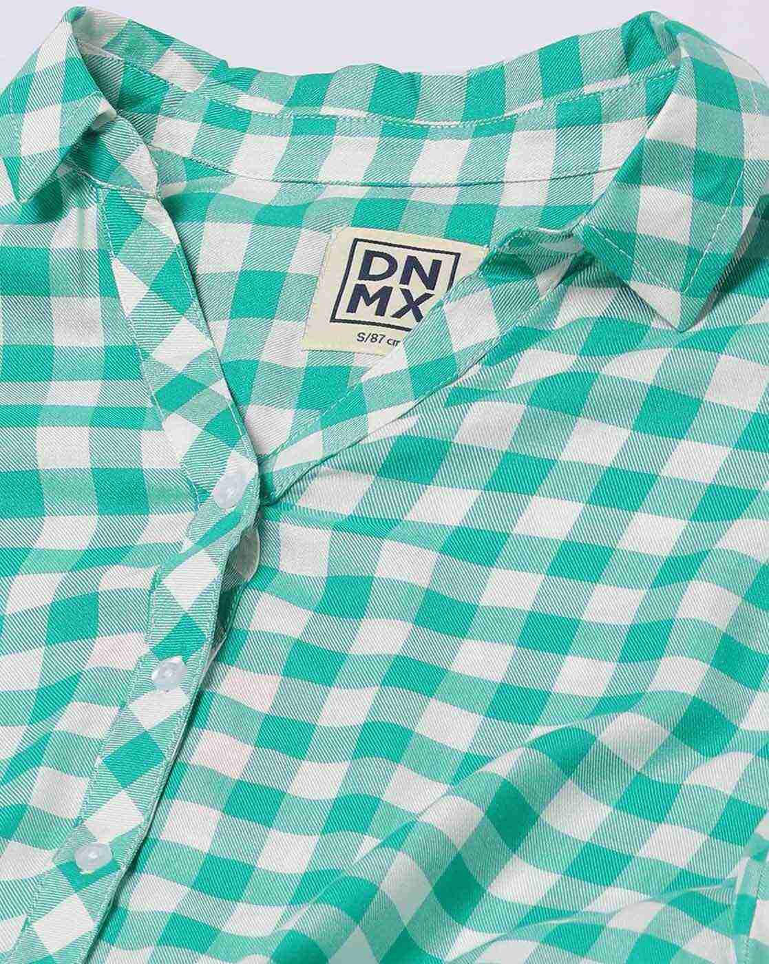 DNMX | Checked Shirt with Roll-Up Sleeves|5