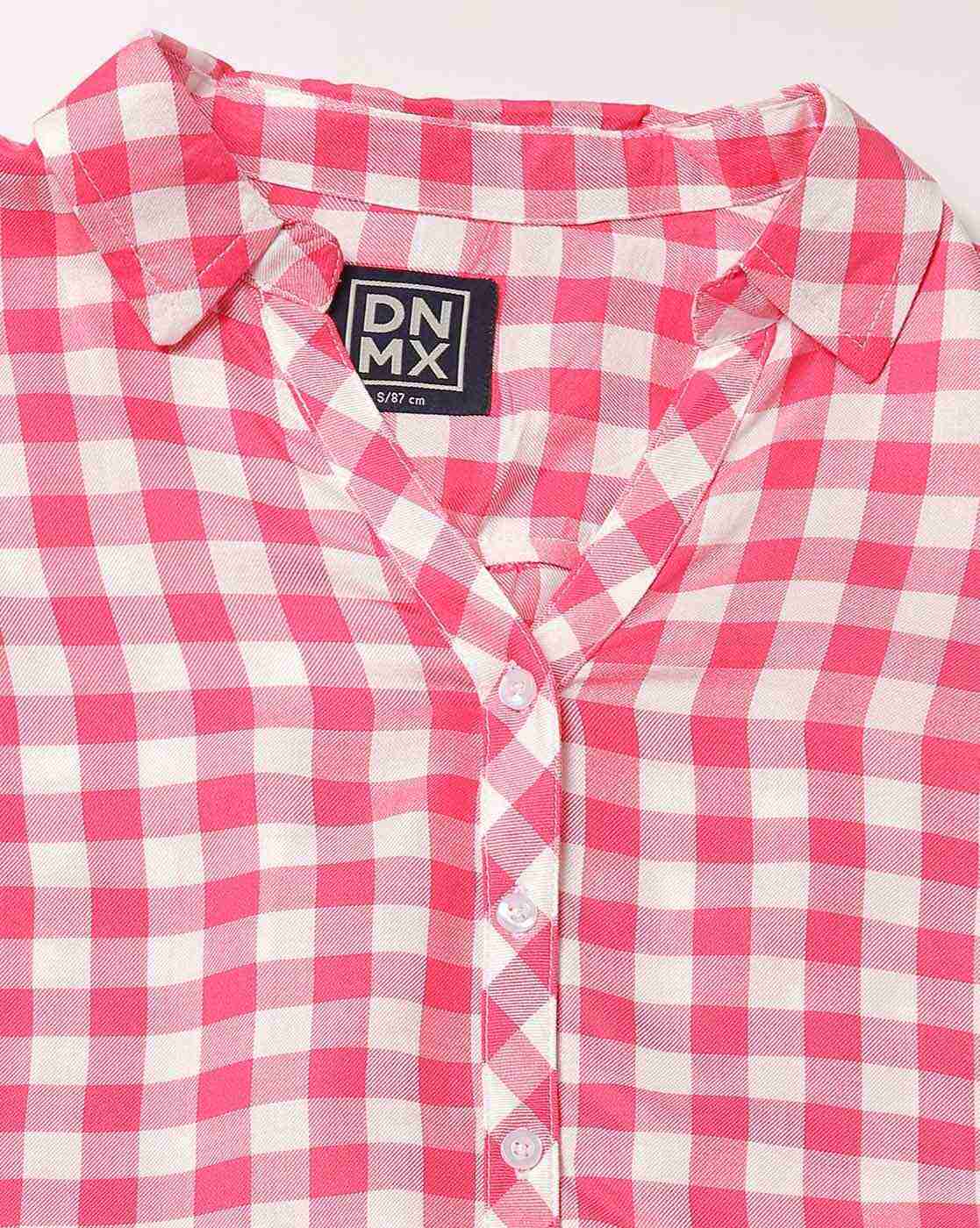 DNMX | Checked Shirt with Roll-Up Sleeves|4