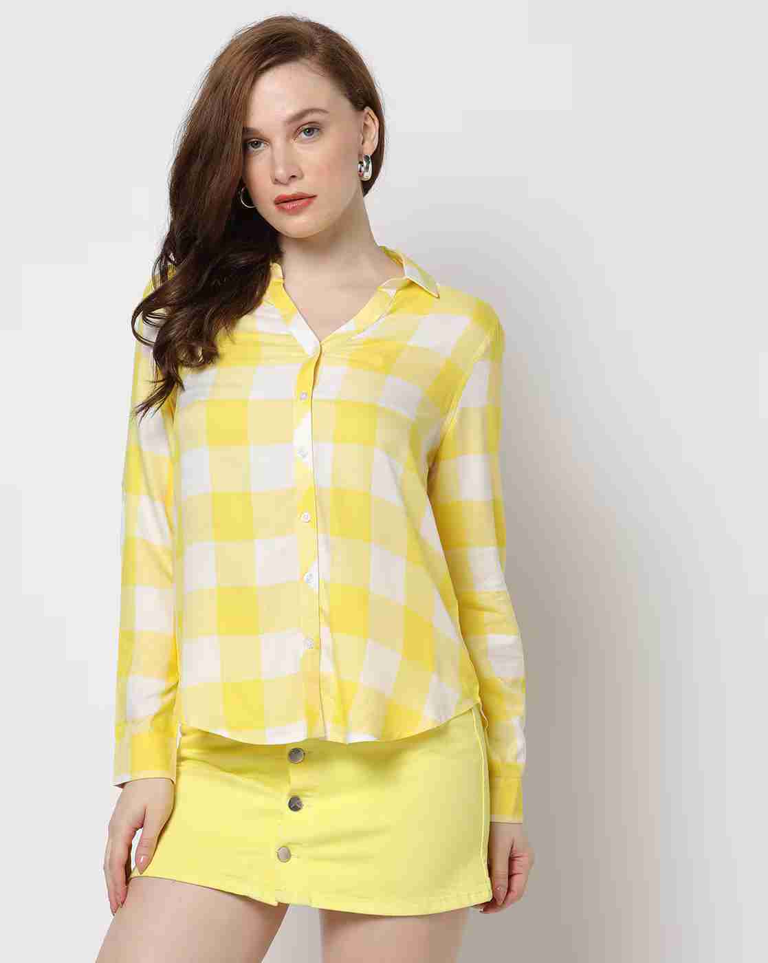 Checked Shirt with Roll-Up Sleeves