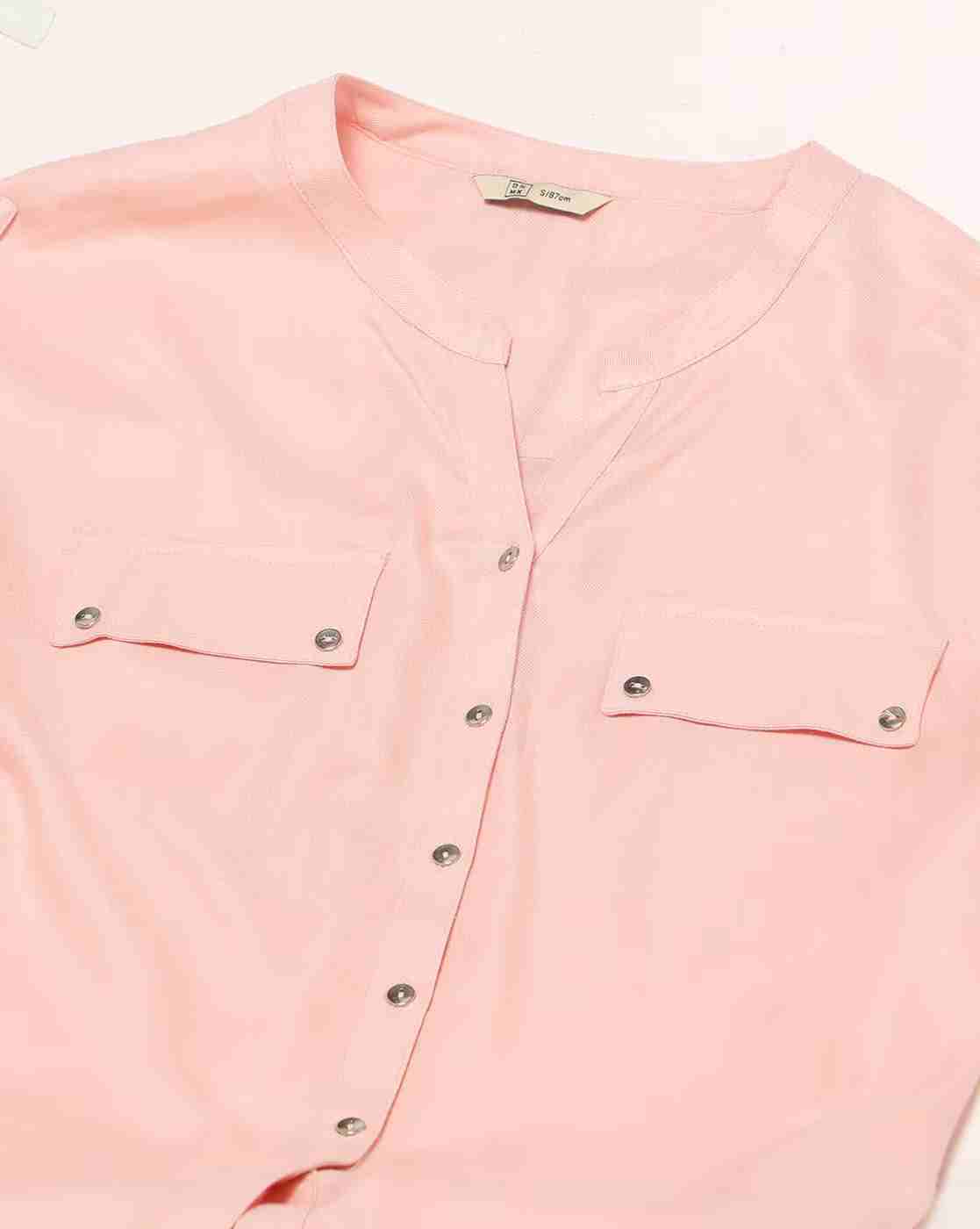 DNMX | Button-Down Top with Mandarin Collar|4
