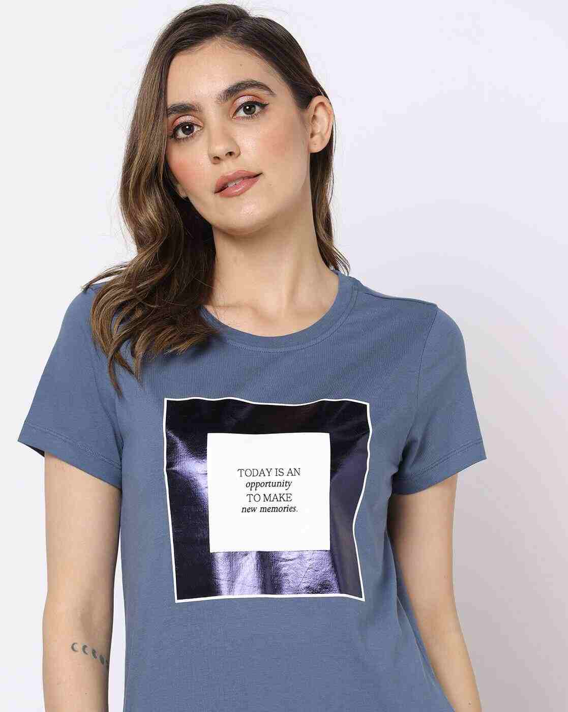 DNMX | Graphic Print Slim Fit Crew-Neck T-Shirt|0