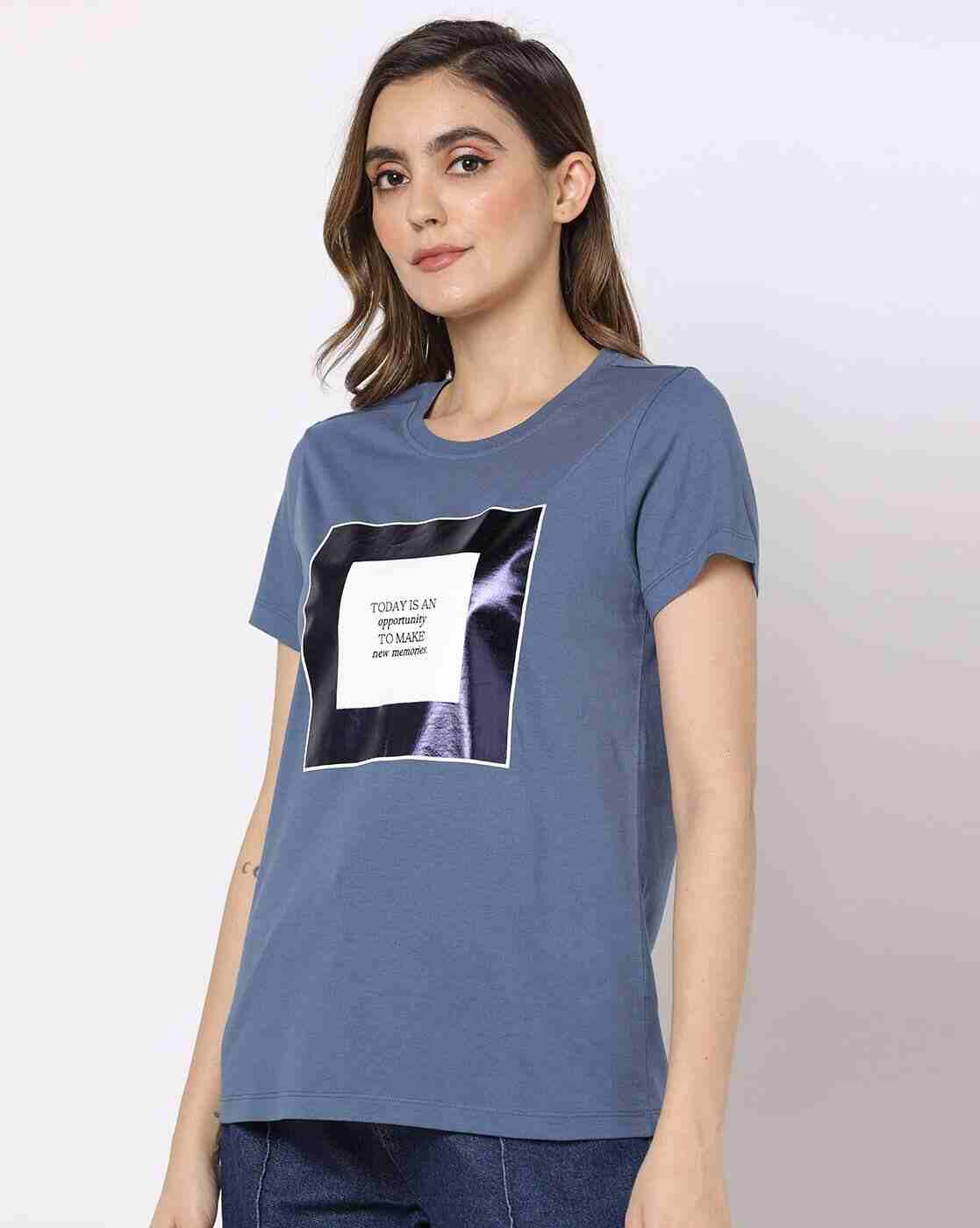 DNMX | Graphic Print Slim Fit Crew-Neck T-Shirt|1