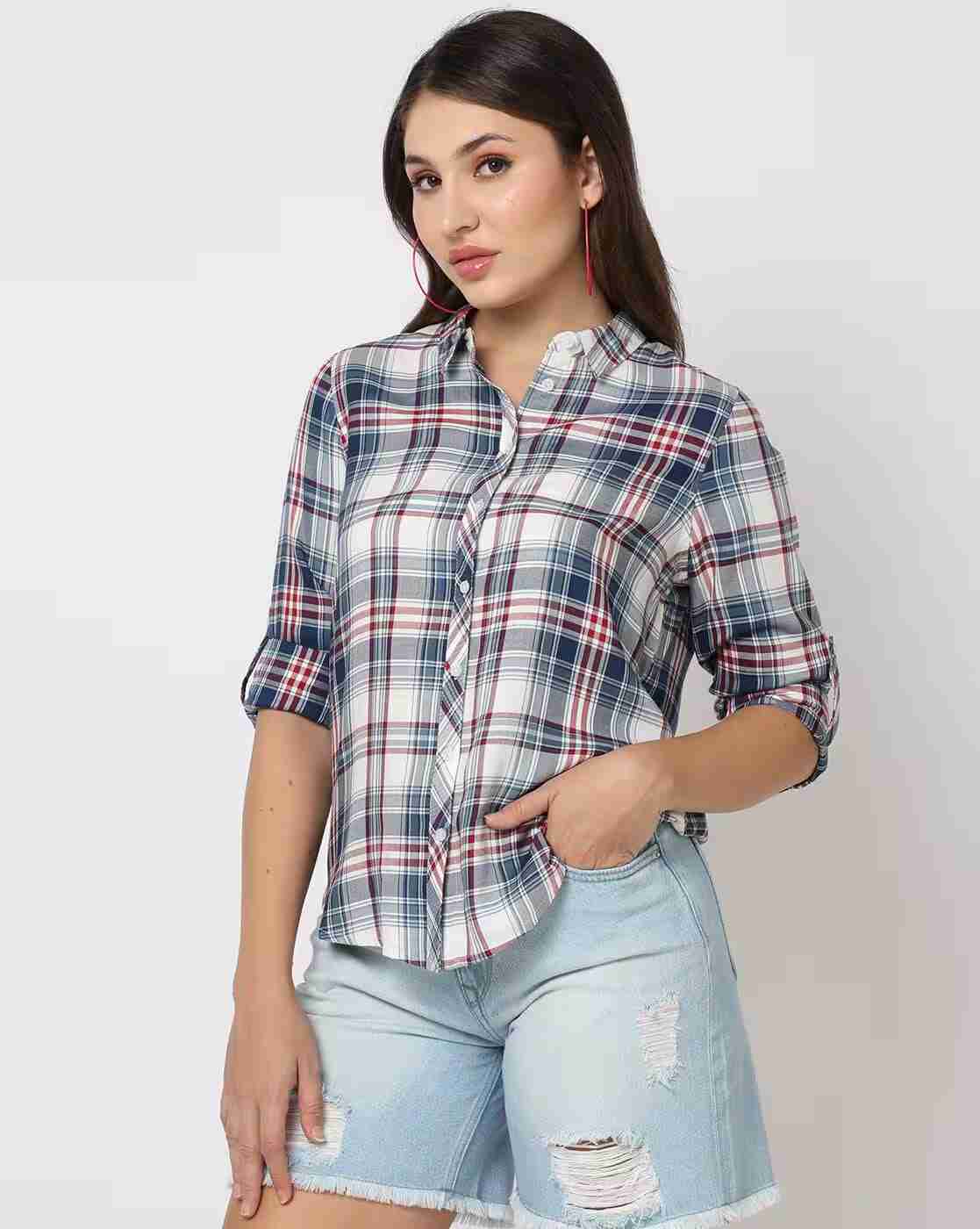 DNMX | Checked Shirt with Roll-Up Tabs|0