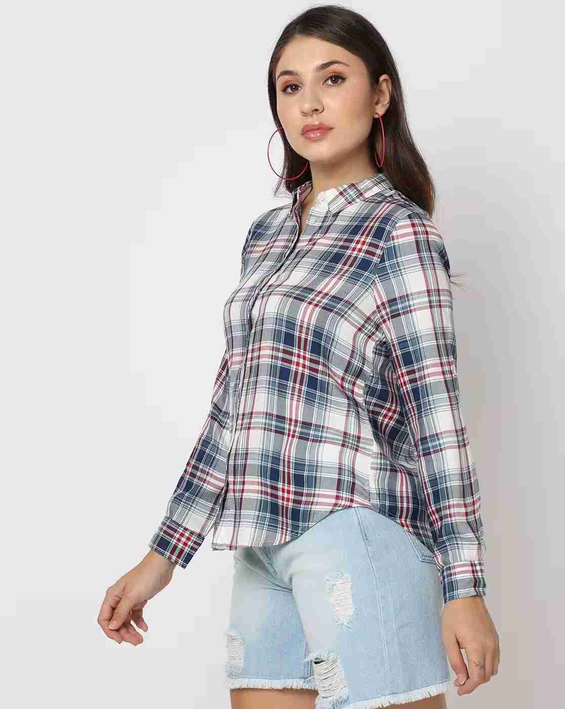 DNMX | Checked Shirt with Roll-Up Tabs|1