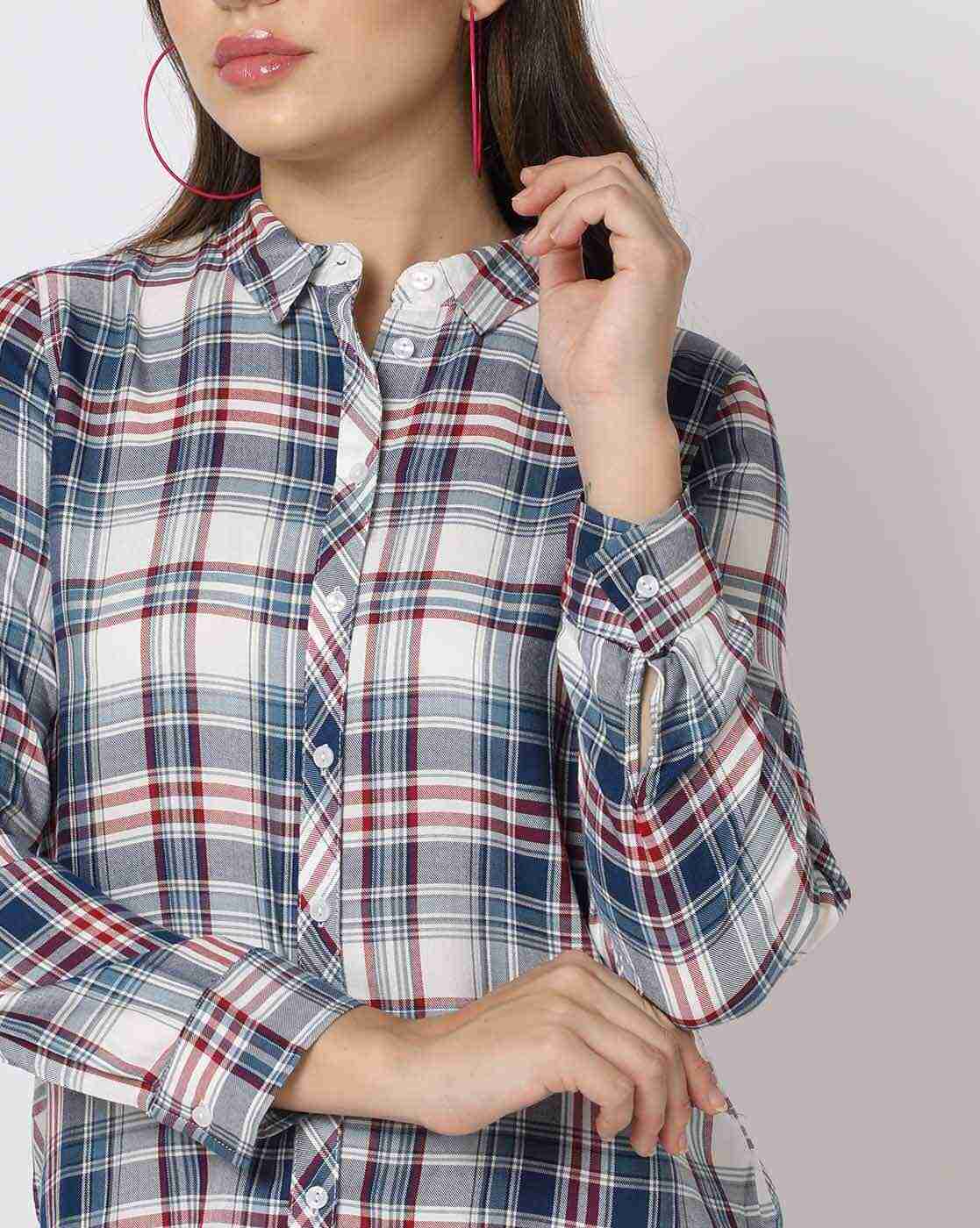 DNMX | Checked Shirt with Roll-Up Tabs|3