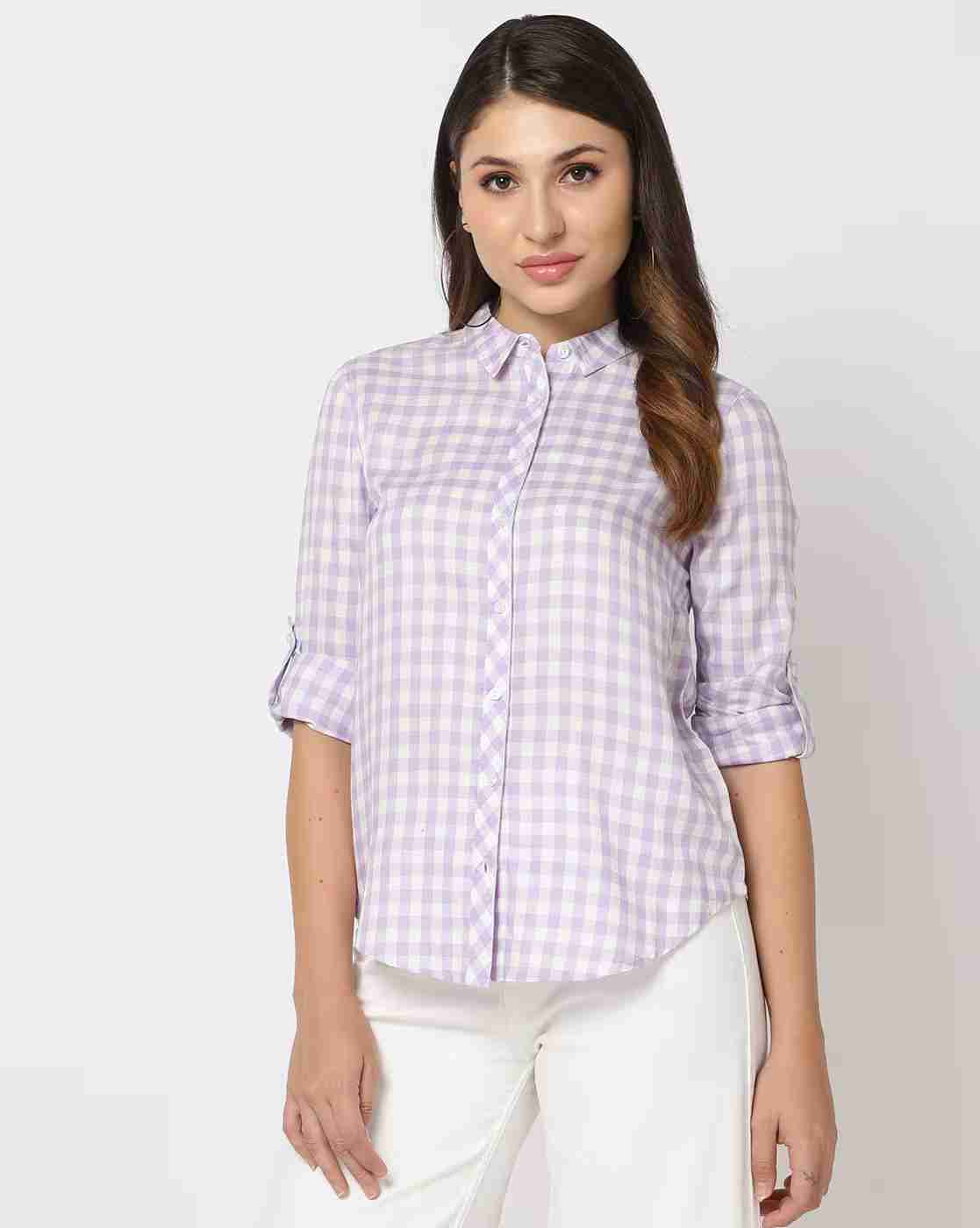 Checked Shirt with Roll-Up Tabs