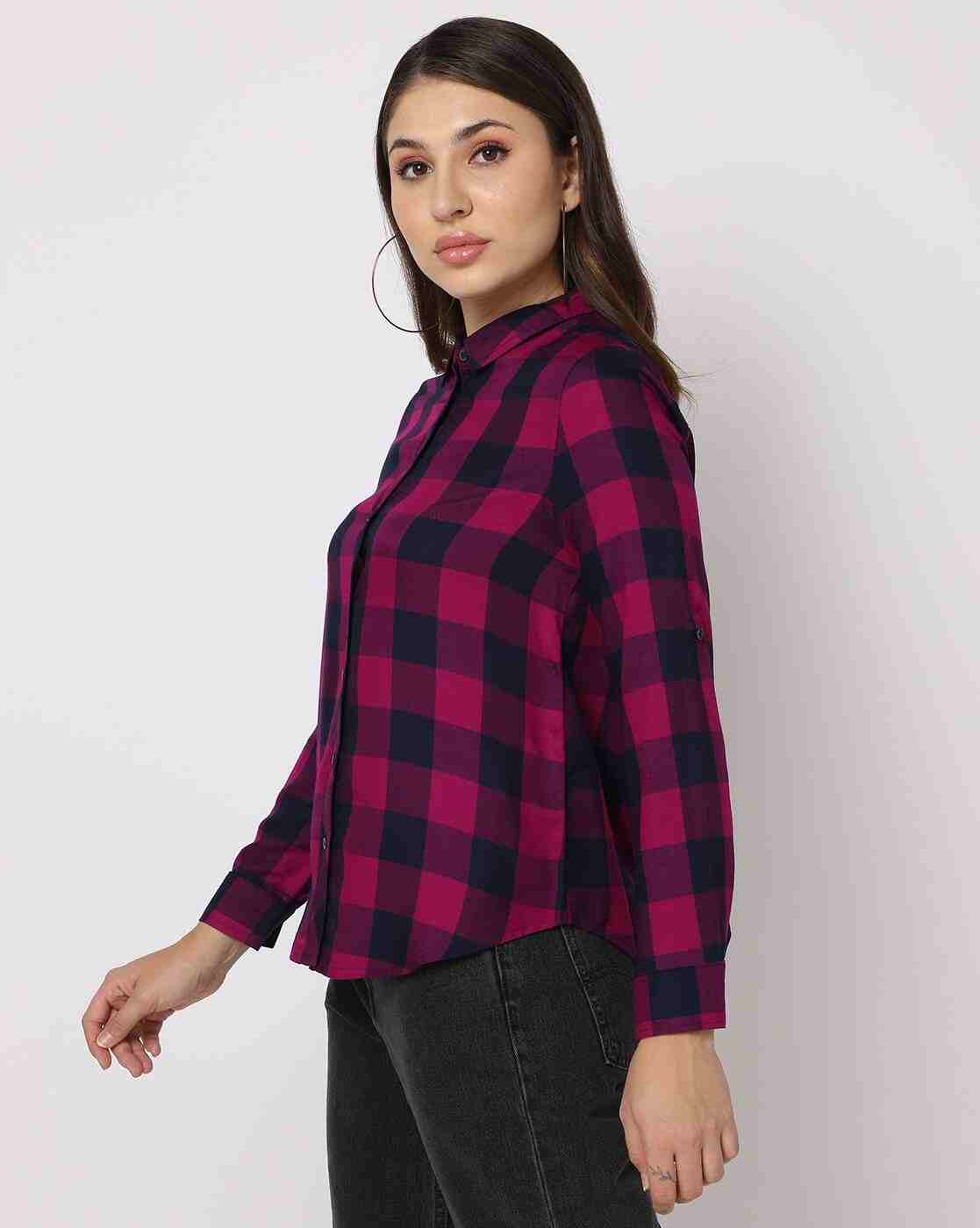 DNMX | Checked Shirt with Roll-Up Tabs|2