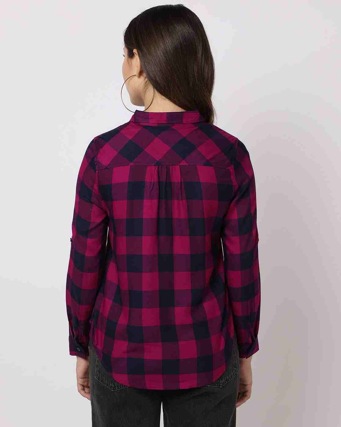 DNMX | Checked Shirt with Roll-Up Tabs|3