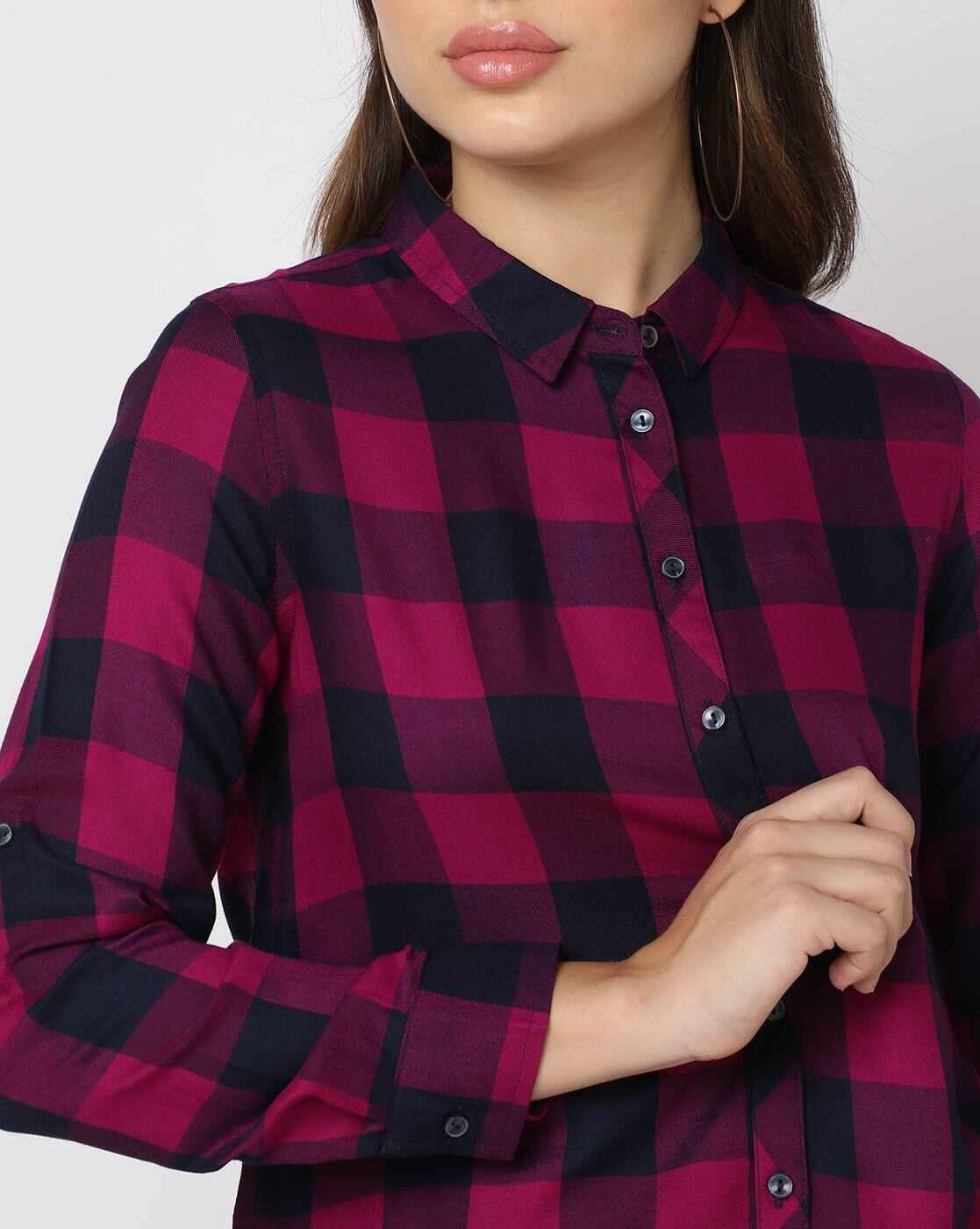DNMX | Checked Shirt with Roll-Up Tabs|4
