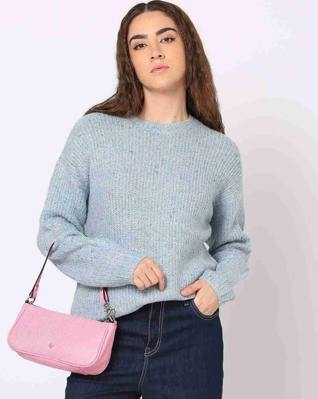 DNMX | Round-Neck Pullover with Ribbed Hem|0