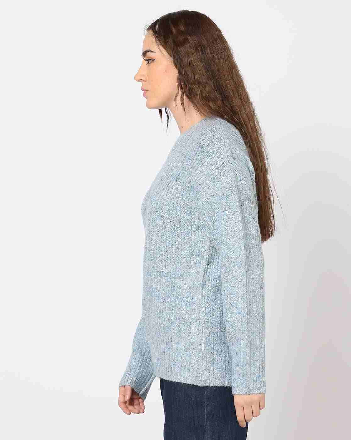 DNMX | Round-Neck Pullover with Ribbed Hem|1