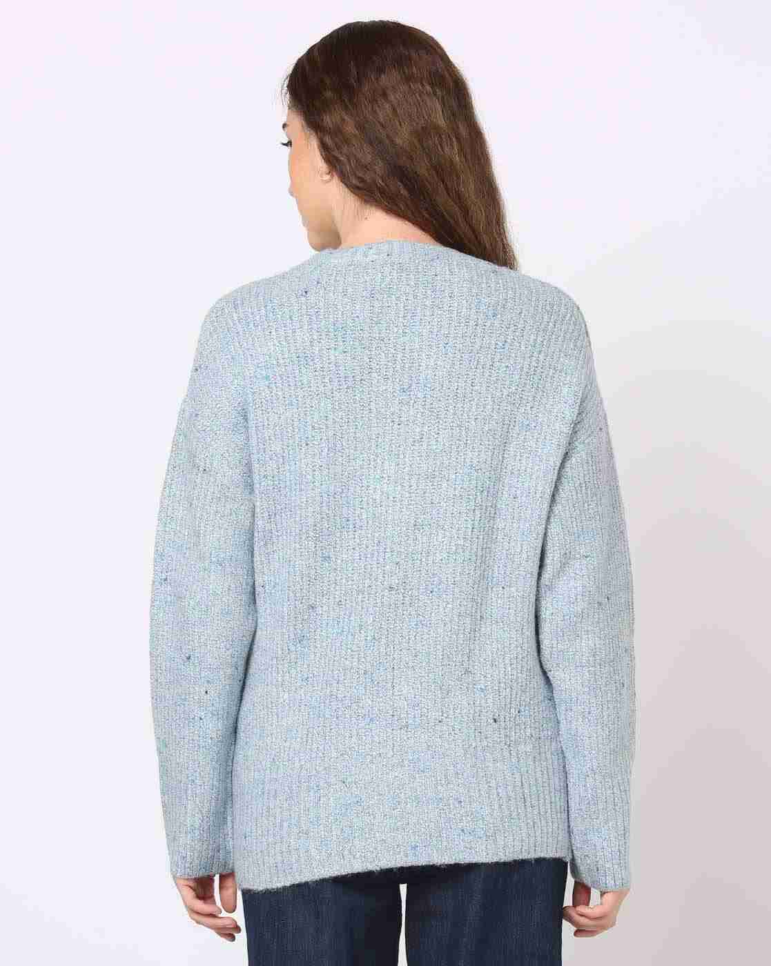 DNMX | Round-Neck Pullover with Ribbed Hem|2