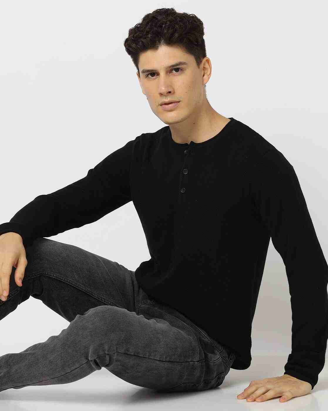DNMX | Knitted Henley Pullover|0