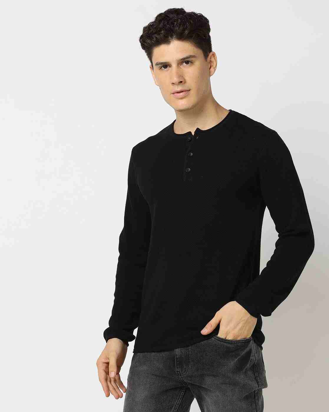 DNMX | Knitted Henley Pullover|1