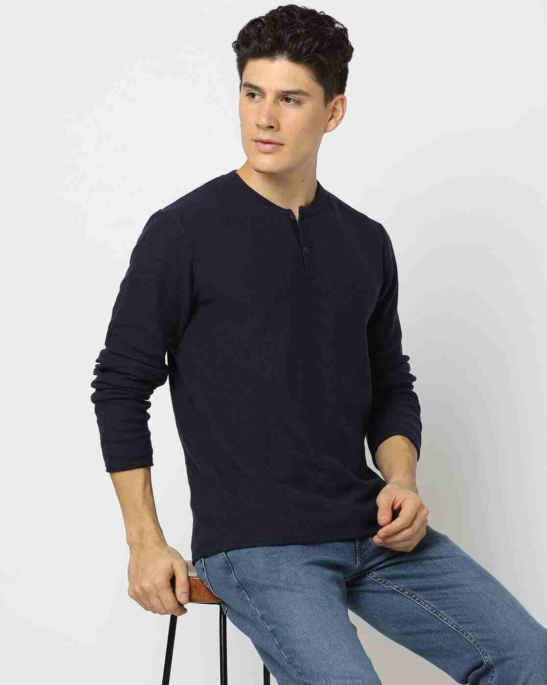 DNMX | Cotton Pullover with Henley-Neck|0