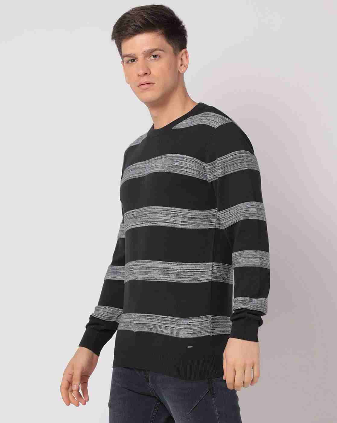 DNMX | Striped Crew-Neck Sweatshirt|1