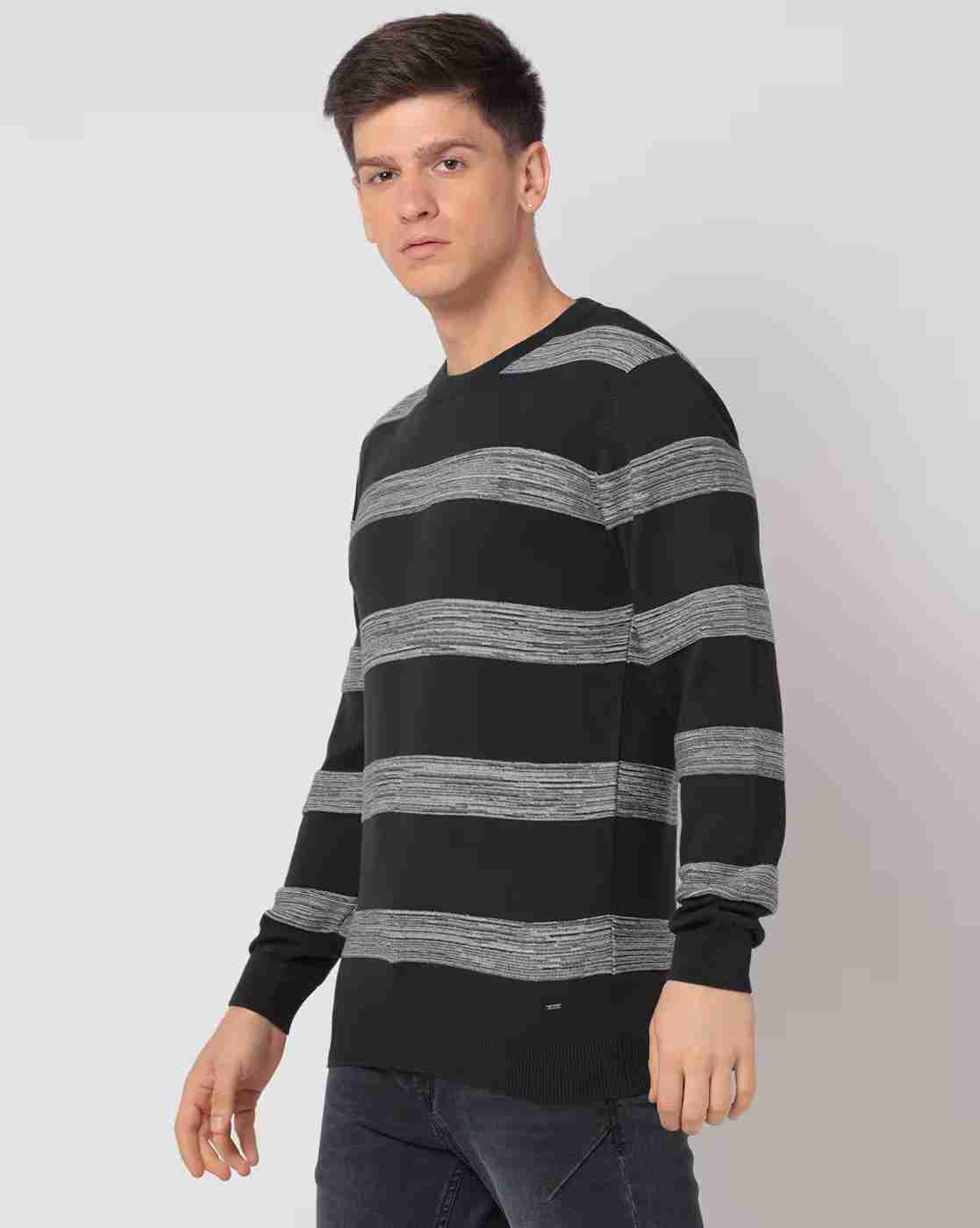 DNMX | Striped Crew-Neck Sweatshirt|1