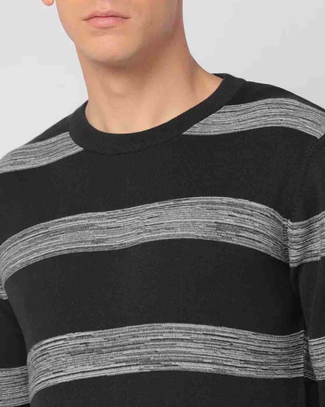 DNMX | Striped Crew-Neck Sweatshirt|3
