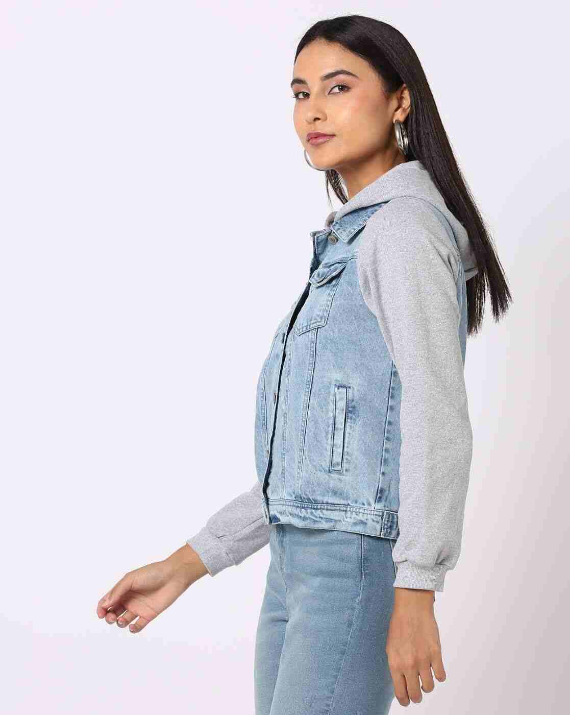 DNMX | Lightly Washed Hooded Denim Jacket|1