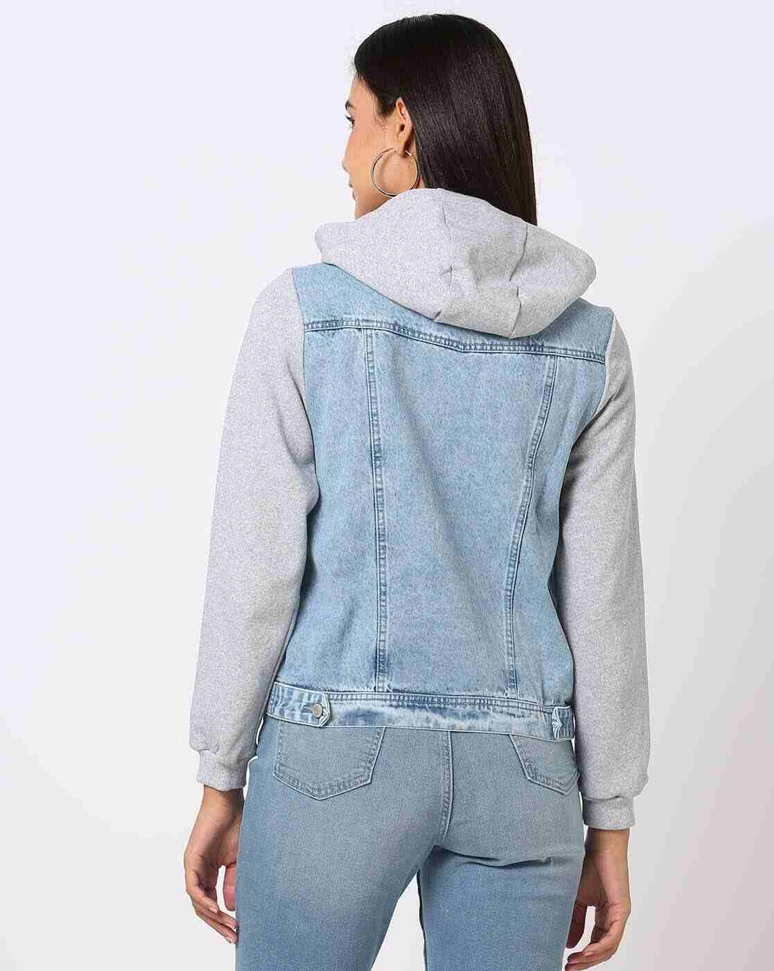 DNMX | Lightly Washed Hooded Denim Jacket|2