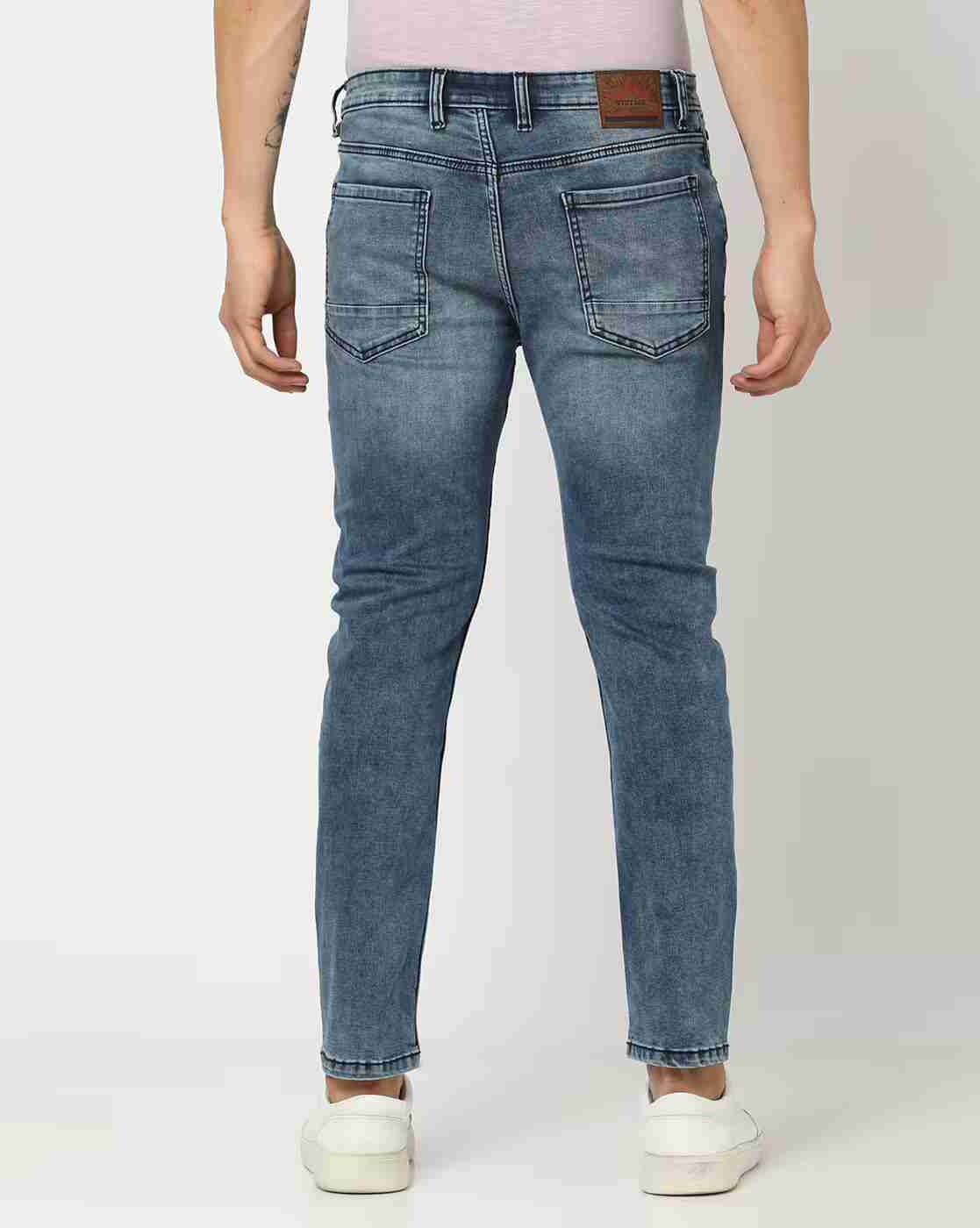 DNMX | Men Mid-Wash Slim Fit Jeans|2