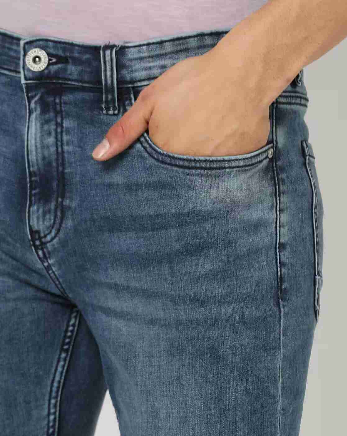 DNMX | Men Mid-Wash Slim Fit Jeans|4