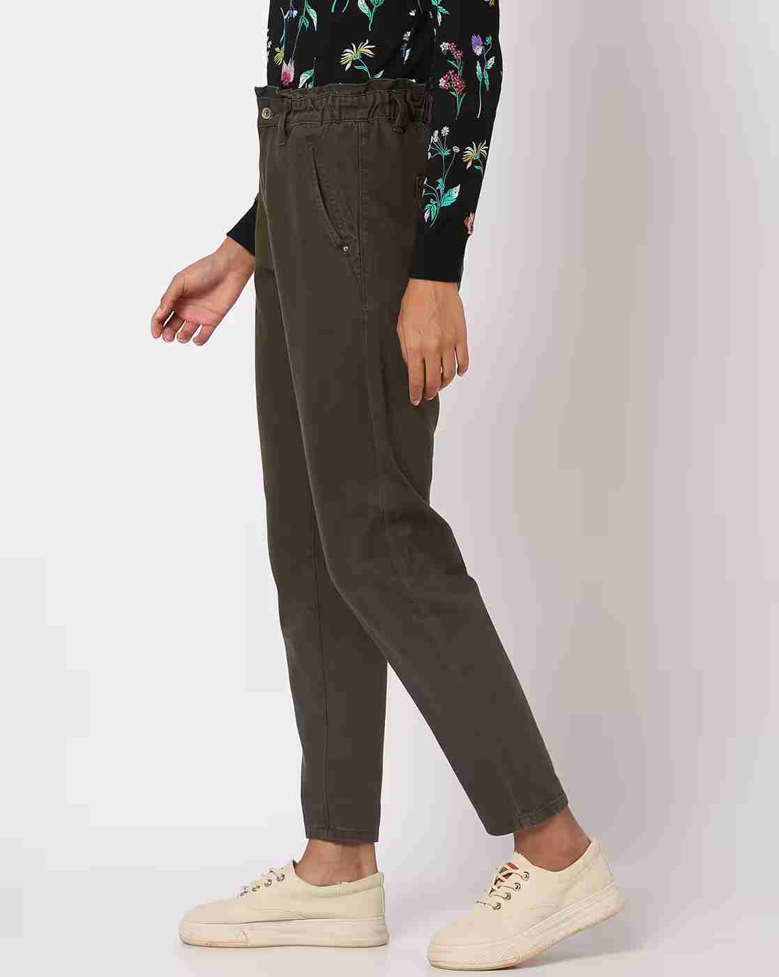 DNMX | Women High-Rise Paper Bag Waist Mom Fit Jeans|1