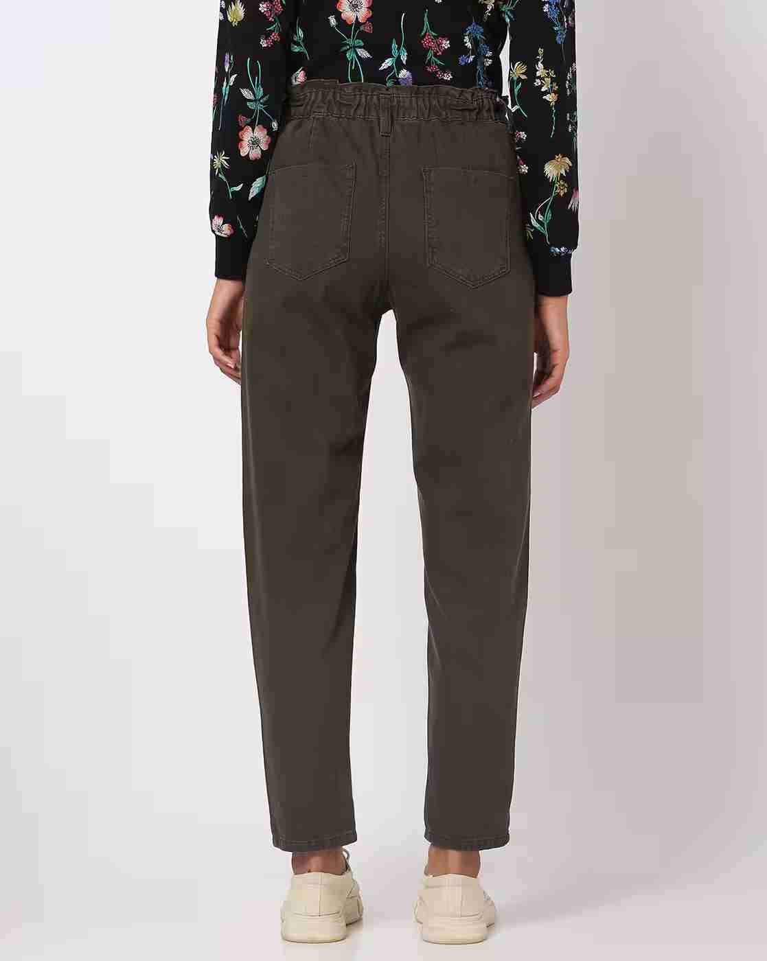 DNMX | Women High-Rise Paper Bag Waist Mom Fit Jeans|2