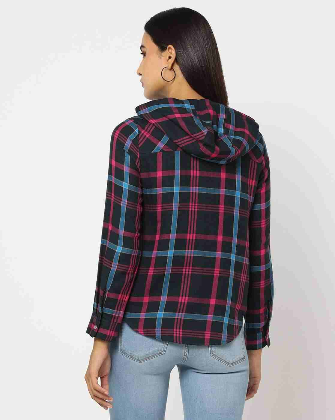 DNMX | Checked Hooded Shirt|2
