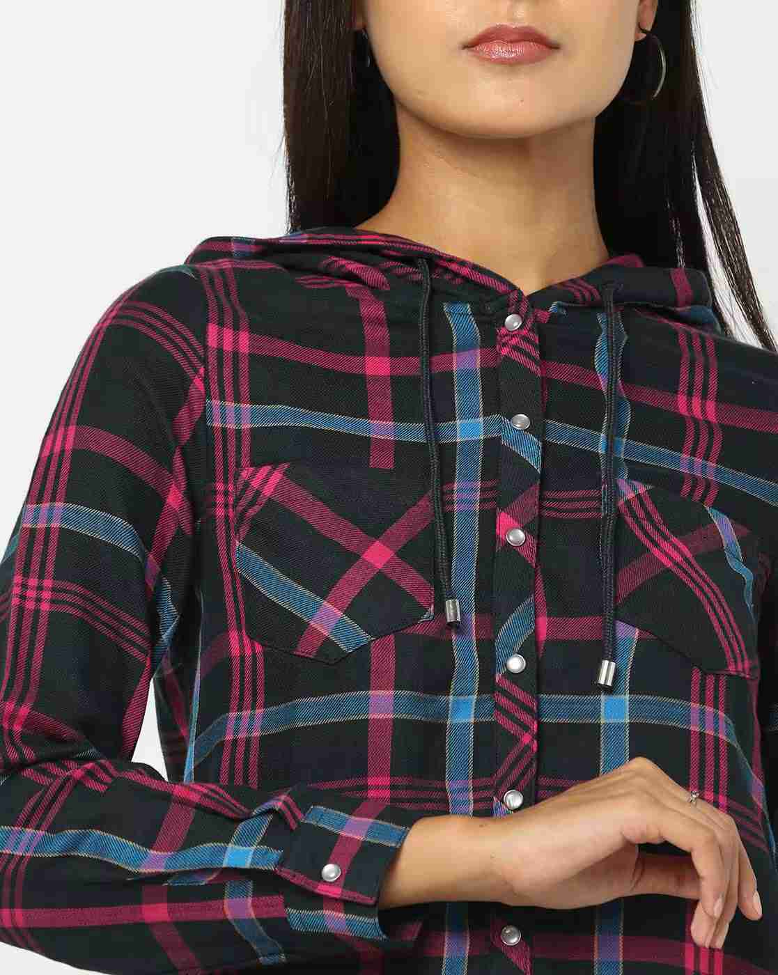 DNMX | Checked Hooded Shirt|3
