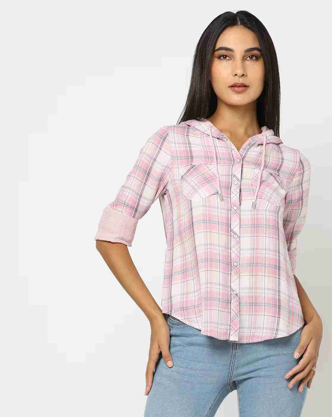 DNMX | Checked Hooded Shirt|0