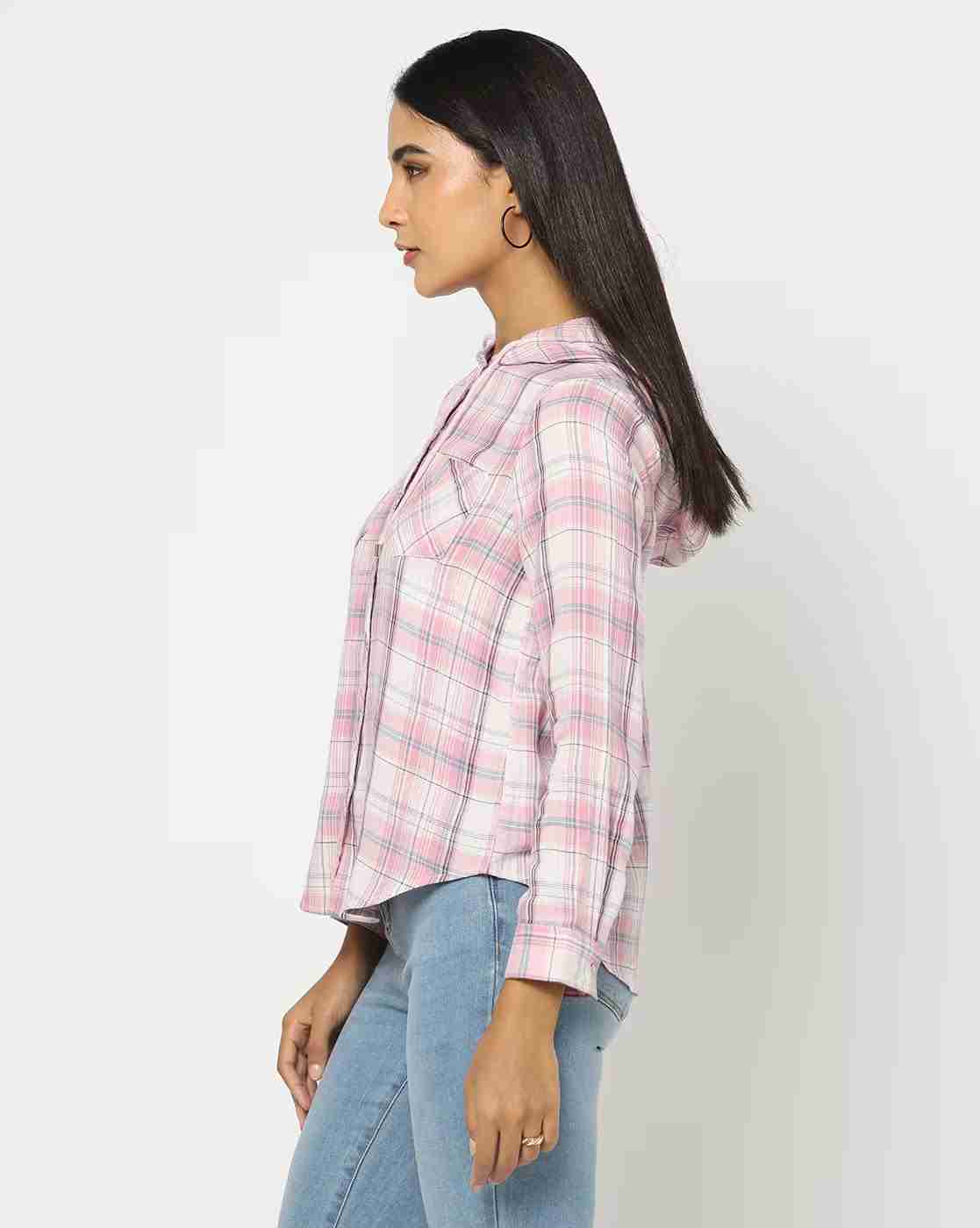 DNMX | Checked Hooded Shirt|1