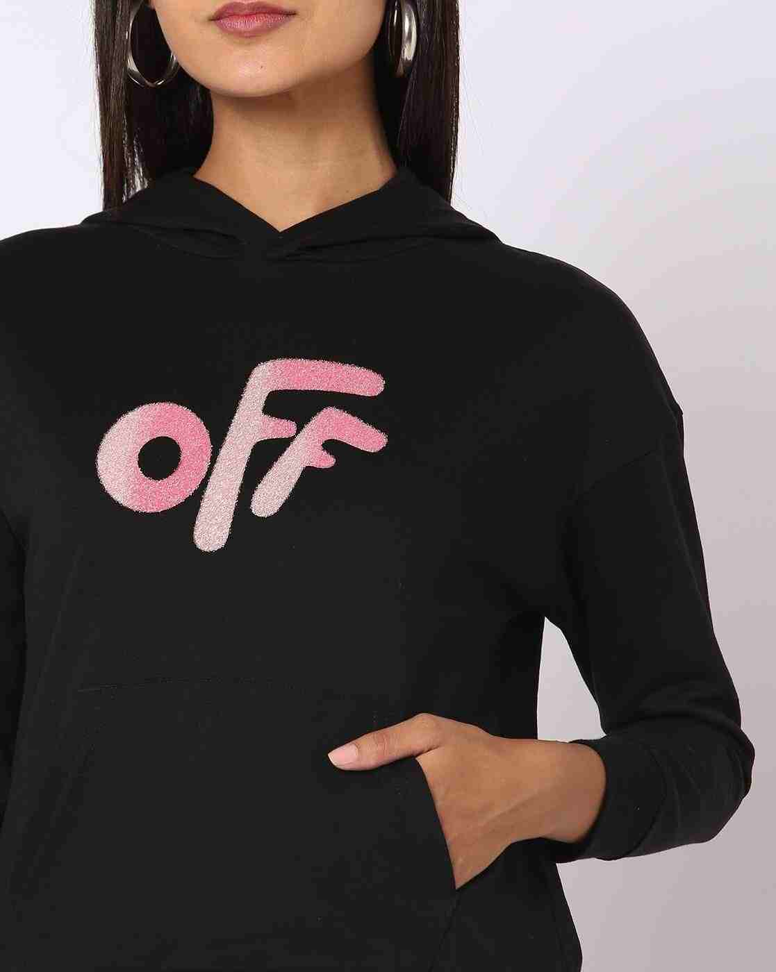 DNMX | Typographic Print Hoodie with Kangaroo Pocket|3