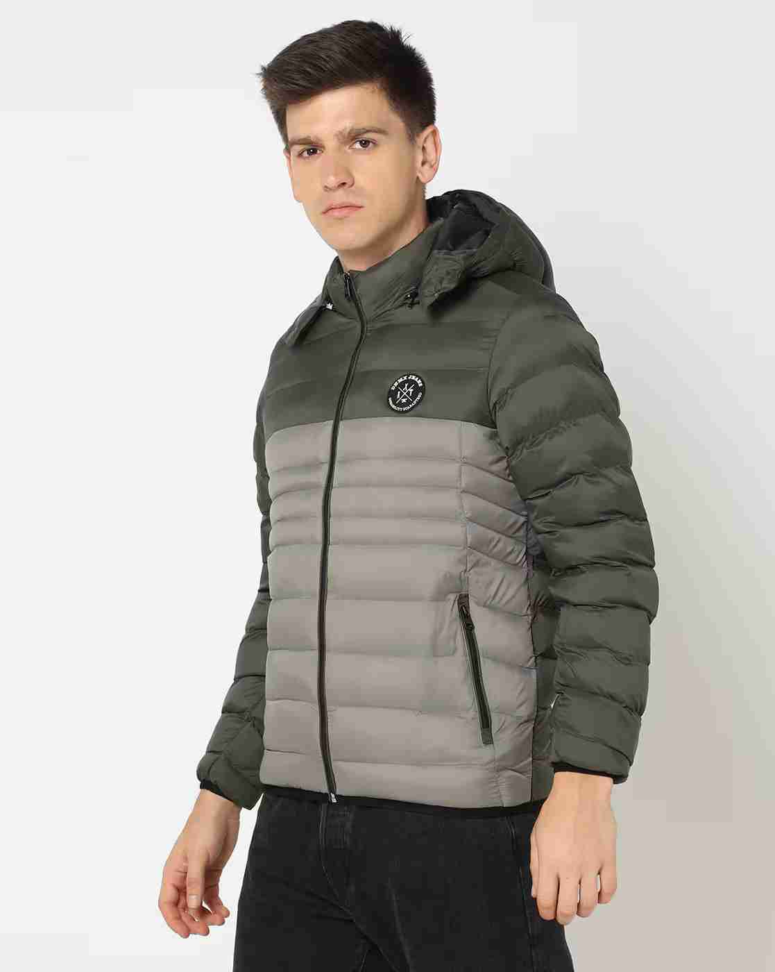 DNMX | Men Quilted Slim Fit Hooded Puffer Jacket|1