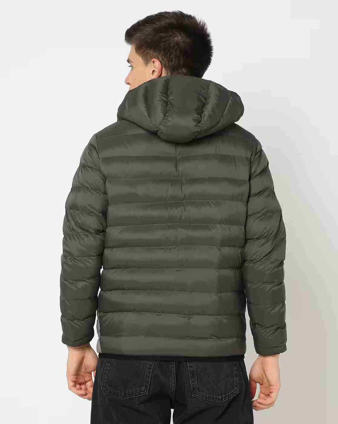 DNMX | Men Quilted Slim Fit Hooded Puffer Jacket|2