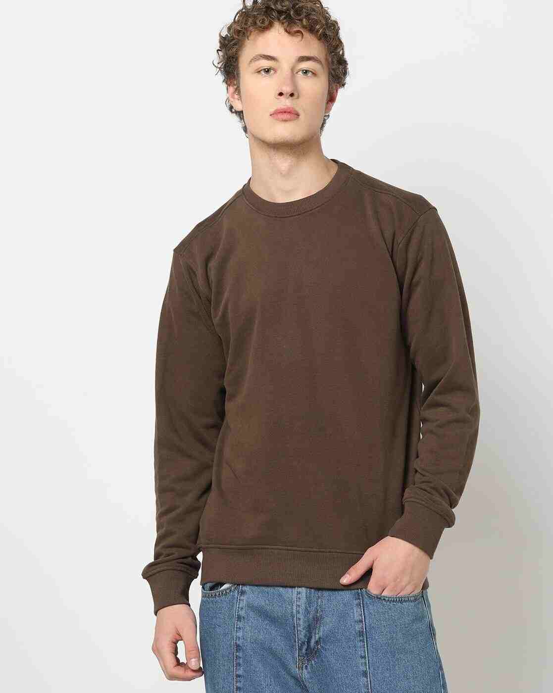 Men Slim Fit Crew-Neck Sweatshirt